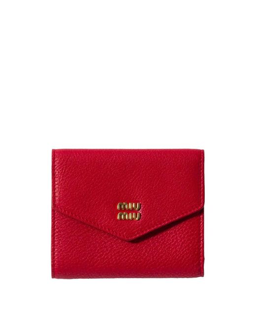 Miu Miu Red Small Leather Wallet Accessories