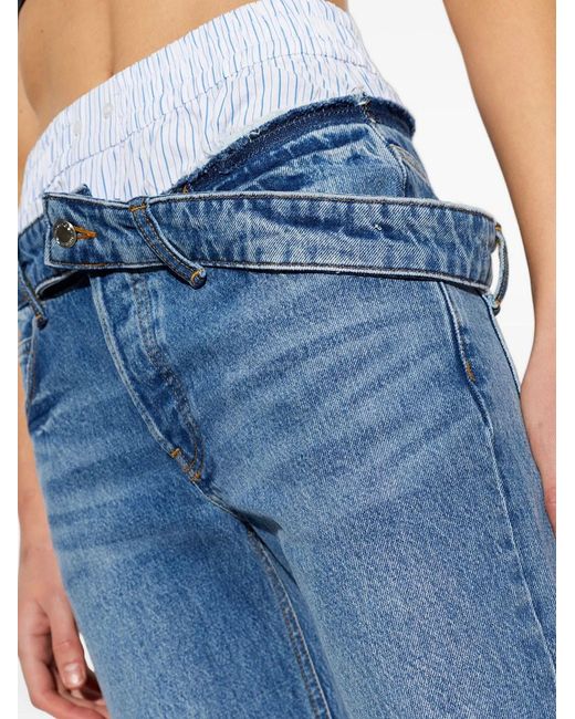 Alexander Wang Blue Boxer Detail And Drop Waistband Slim Fit Jeans
