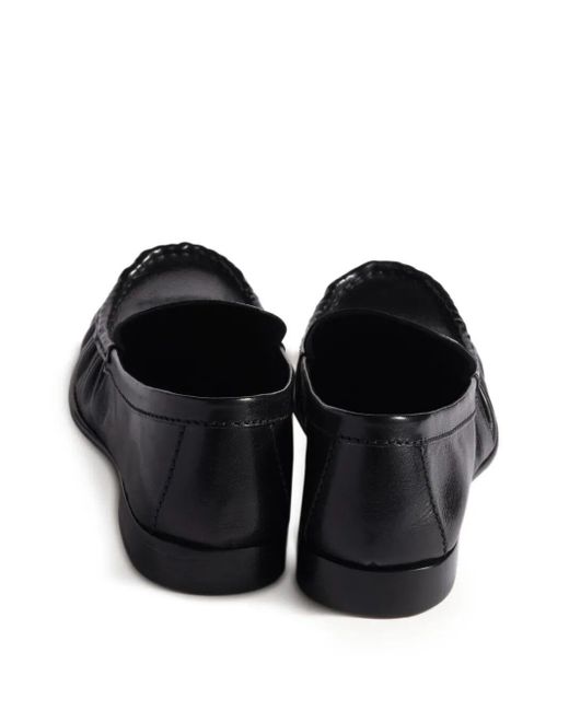 Miu Miu Black Embossed-Logo Loafers