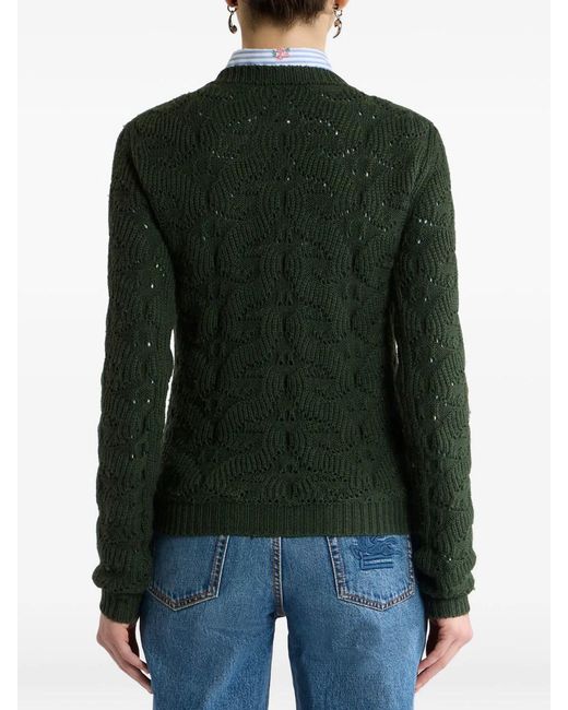 Etro Black Wool-Blend Sweater With Paisley Detailing
