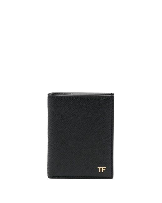 Tom Ford Black Grained Leather Small Folding Cardholder Accessories for men