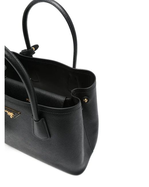 Prada Black Medium Double Saffiano Leather Bag