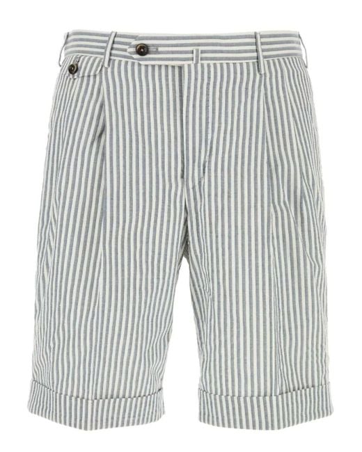 Pantaloni Torino Gray Striped Shorts for men