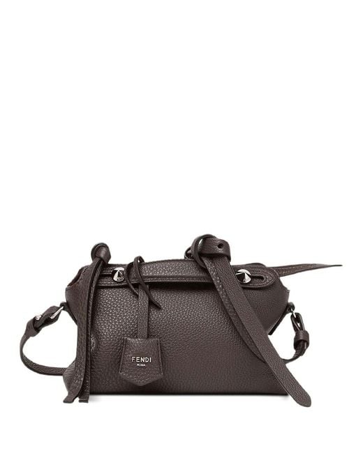 Fendi Brown By The Way Soft Mini In Ebony Leather