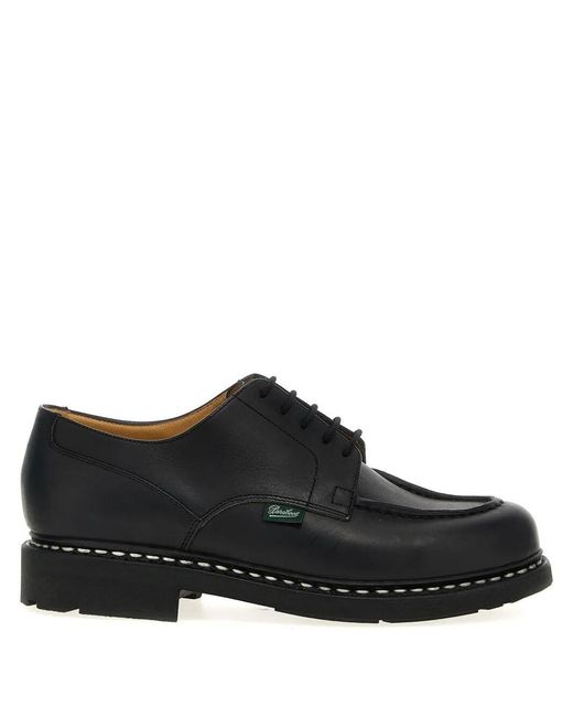 Paraboot Black Chambord Leather Derby Shoes for men