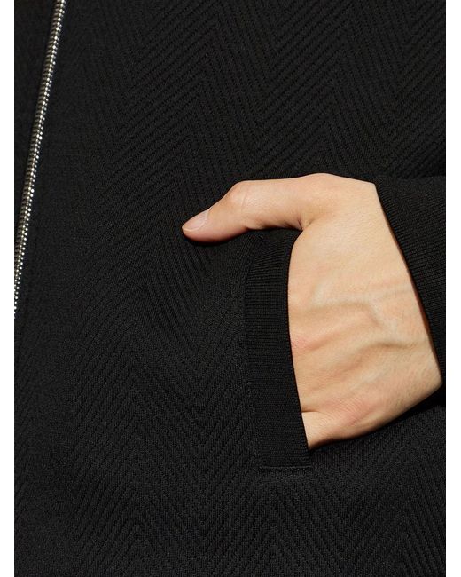 Givenchy Black Sweatshirt With Chevron And Jacquard Pattern for men