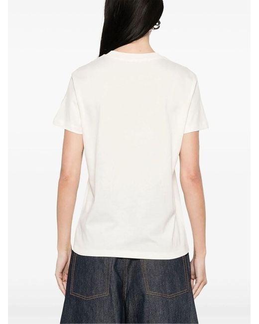 Moncler White Embroidered Logo T-Shirt