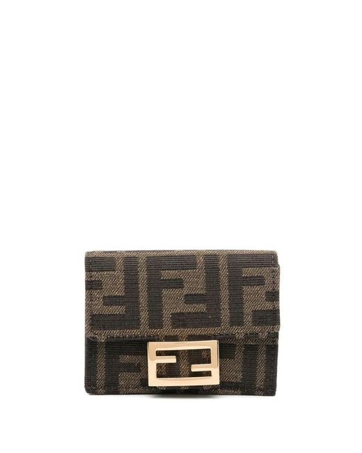 Fendi Gray Baguette Trifold Wallet