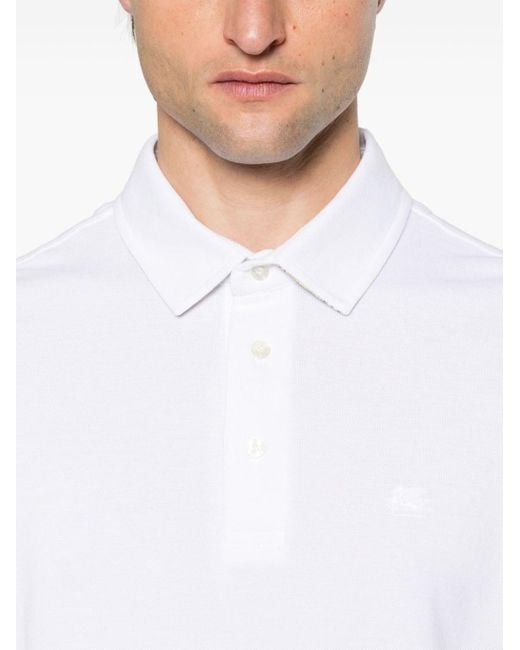 Etro White Button Placket Polo for men