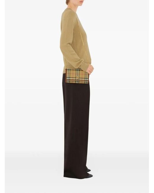 Burberry Metallic Check Chain Strap Wallet