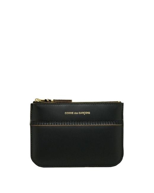 Comme des Garçons Black Triple Stitch Zip Coin Purse