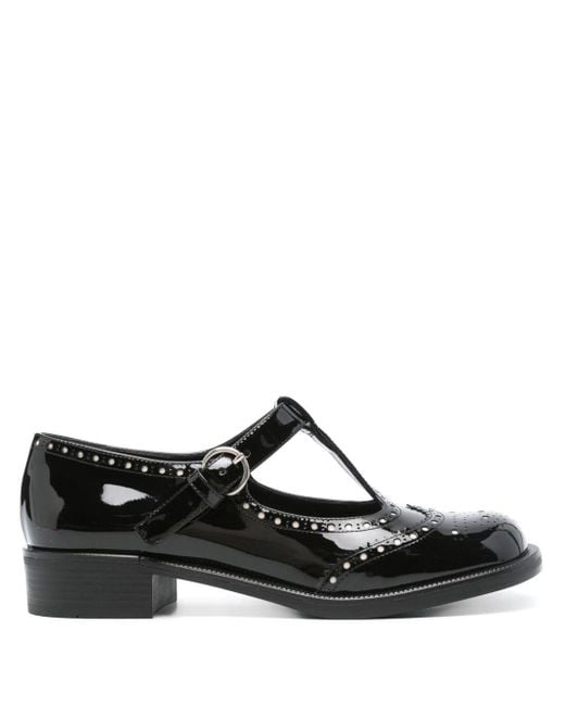 Miu Miu Black Leather Mary Jane Shoes