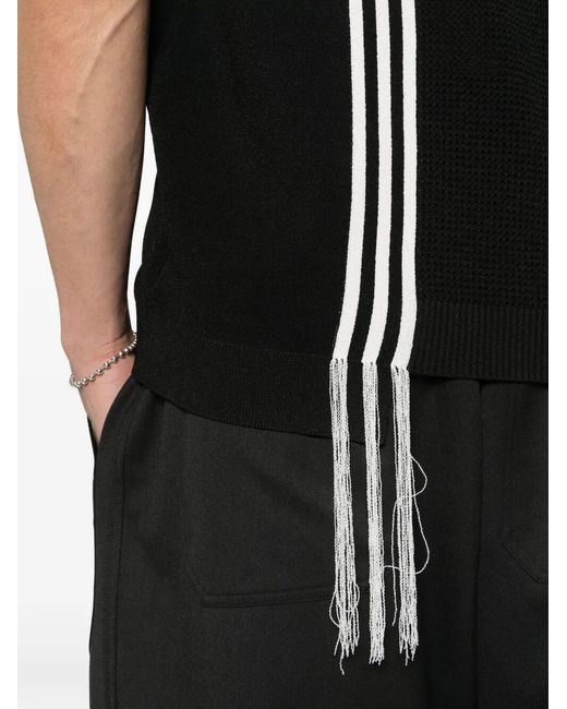 Y-3 Black Gfx Knitted Vest With Perforated Details for men
