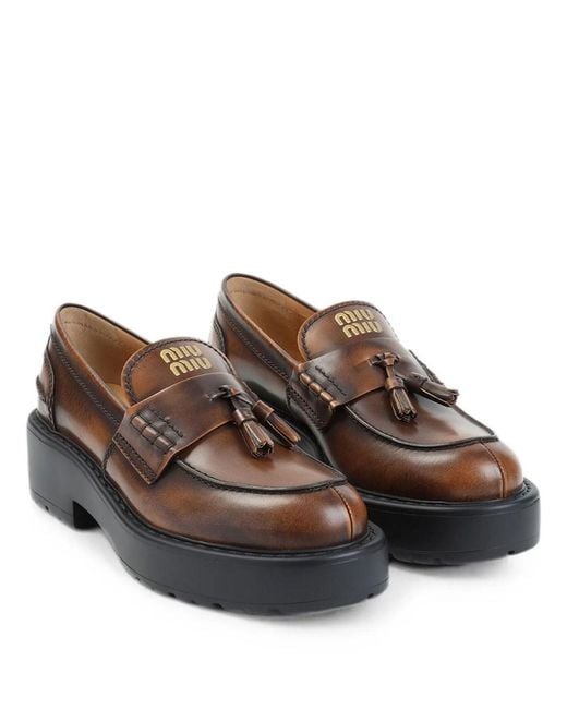 Miu Miu Brown Loafers