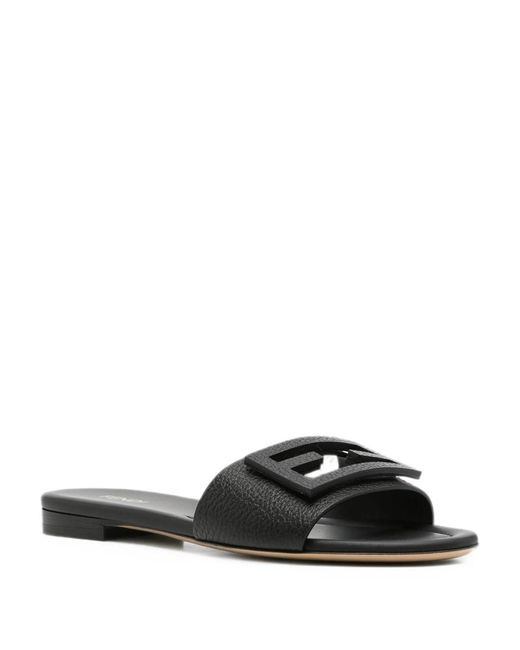 Fendi Black Leather Baguette Slide