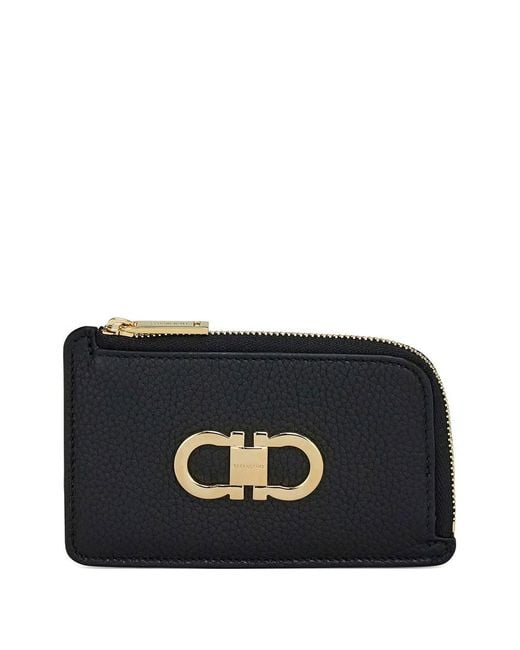 Ferragamo Black Card Holder With Coin Purse