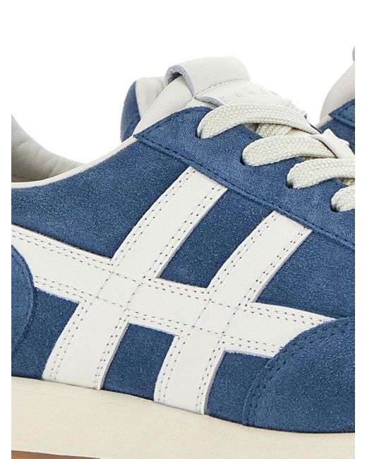 Hogan Blue Calf Suede Sneakers for men