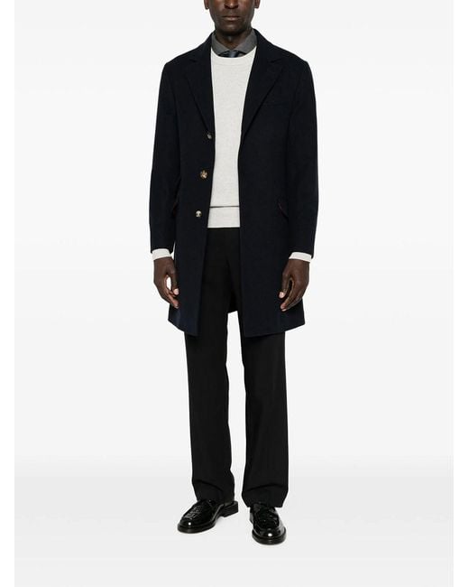 Brunello Cucinelli White Cashmere Pullover With Patch for men