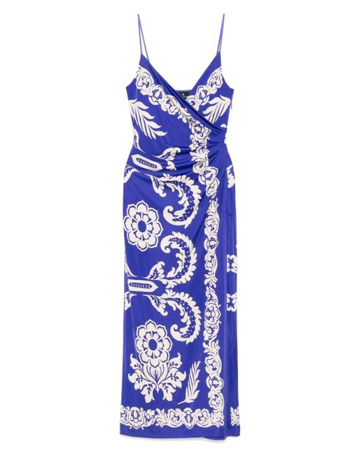Etro Purple Wrap Dress