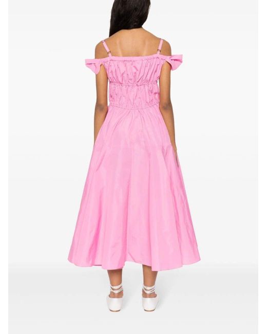 Patou Pink Bow-Detail Cocktail Midi Dress