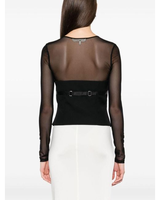 Alexander Wang Black Deconstructed Wool Vest Top