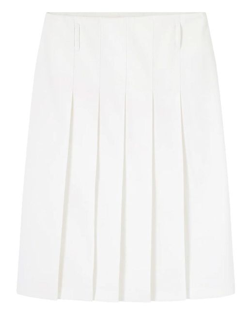 A.P.C. White Alice Gabardine Midi Skirt