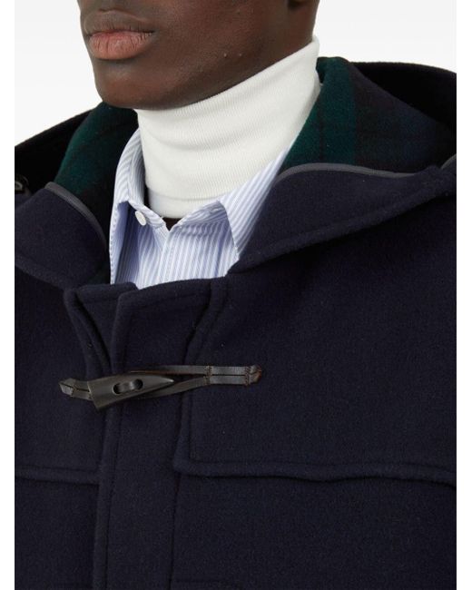 Maison Margiela Blue Coat With Frogs And Hood for men