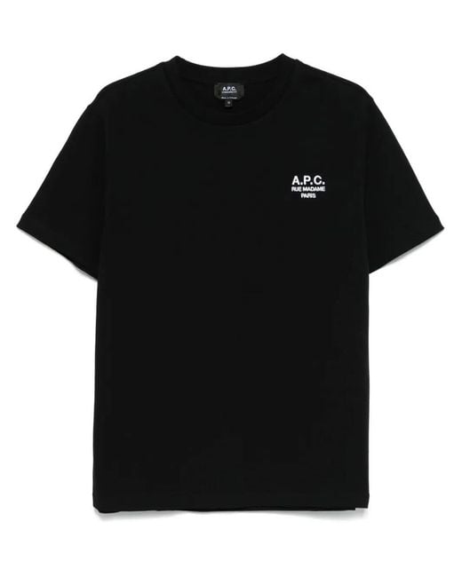 A.P.C. Black T-Shirts And Polos