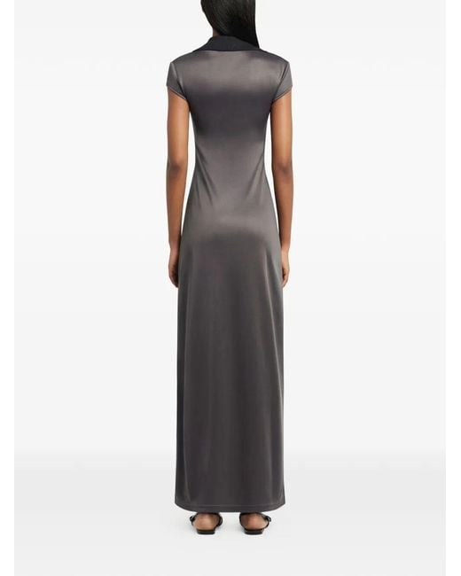 Courreges Gray Sports Polo Long Dress Clothing