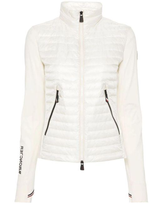 Moncler White Grenoble Padded Zipped Sweater