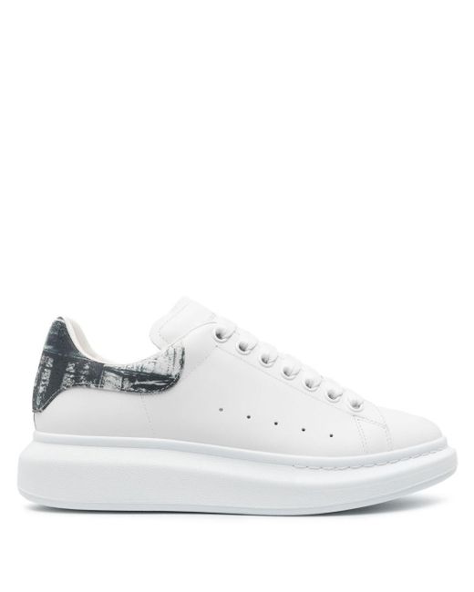 Alexander McQueen White Oversized Sneakers With Fold Print for men