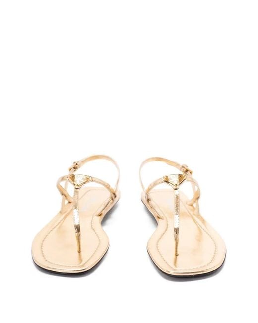 Prada White Leather Thong Sandals