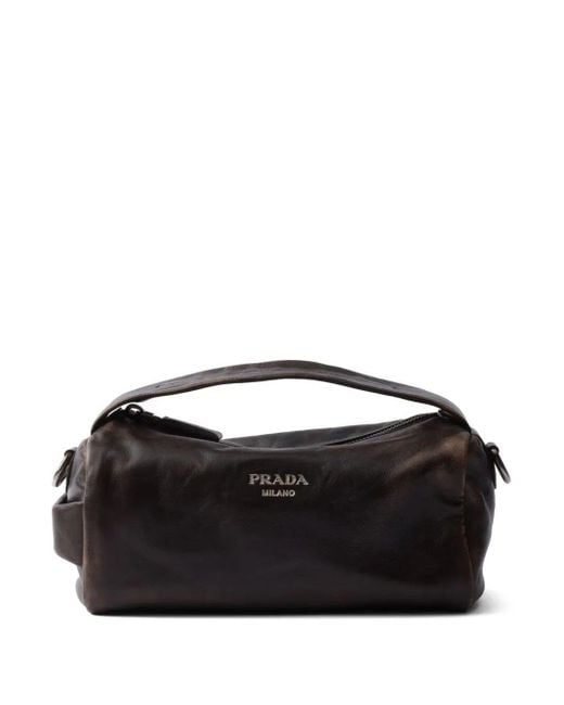 PRADA ショルダーバッグ 黒 ロゴ Nappa leather shoulder bag Black Nappa leather shoulder bag | PRADA