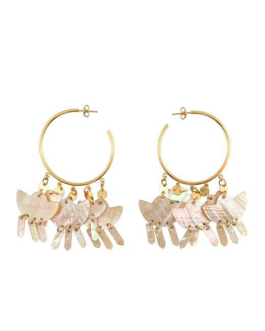 Isabel Marant Metallic Large Hoops With Shells