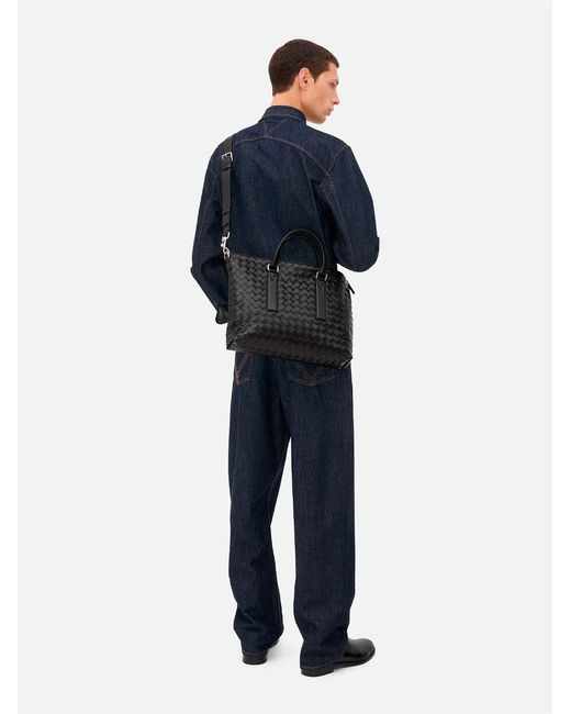 Bottega Veneta Black Braided Soft Briefcase for men