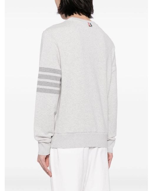 Thom Browne White Sweatshirt With Stripes for men