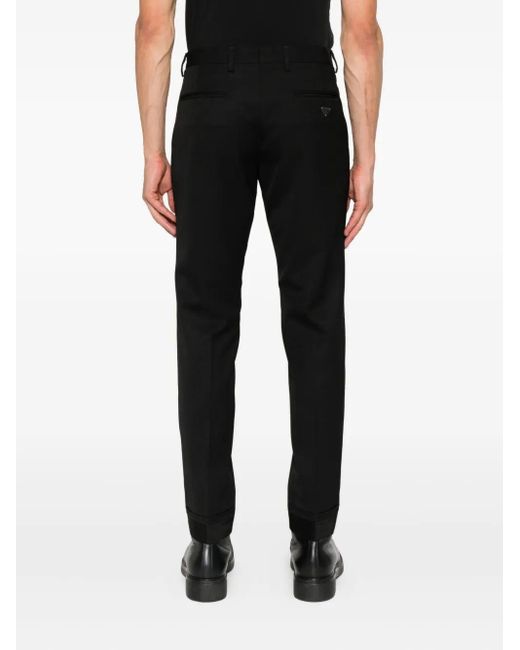 Prada Black Straight Leg Wool Trousers Clothing for men