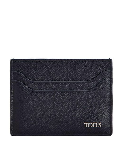 Tod's Blue Leather Card Holder for men