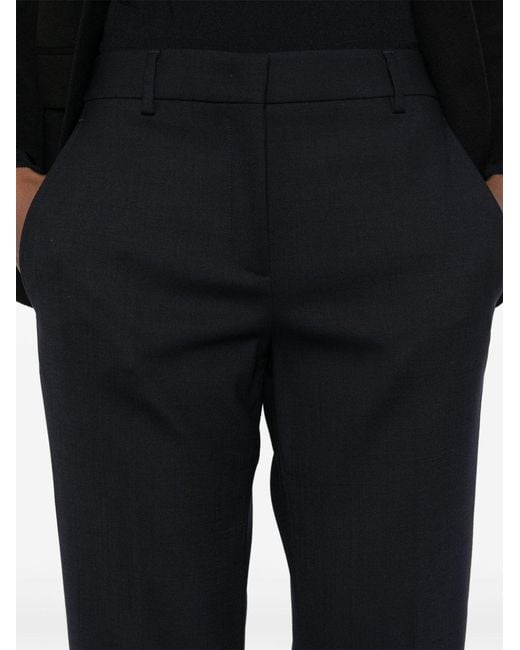 Incotex Blue Tapered Wool Trousers