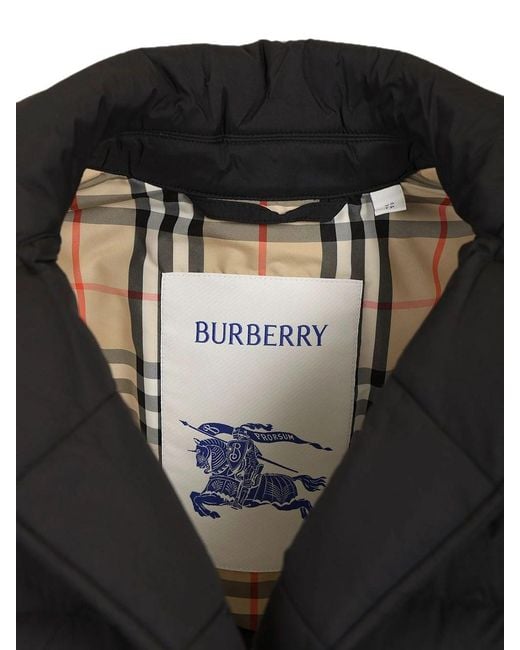 Burberry Black Belted Quilted Long Coat