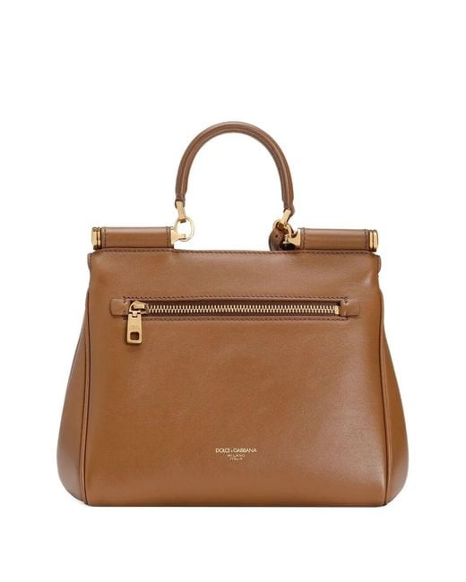 Dolce & Gabbana Brown My Sicily Small Handbag