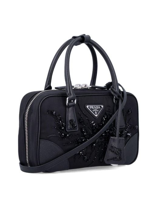 Prada Black Embroidered Detailing Mini Bag