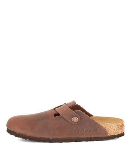 Birkenstock Brown Boston Leather Mule for men