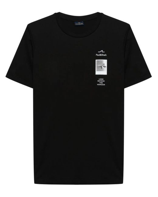 Paul & Shark Black Shark Print T-shirt Clothing for men