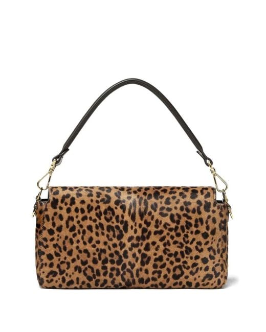 Fendi Brown Printed Cavallino Calfskin Medium Baguette Bag