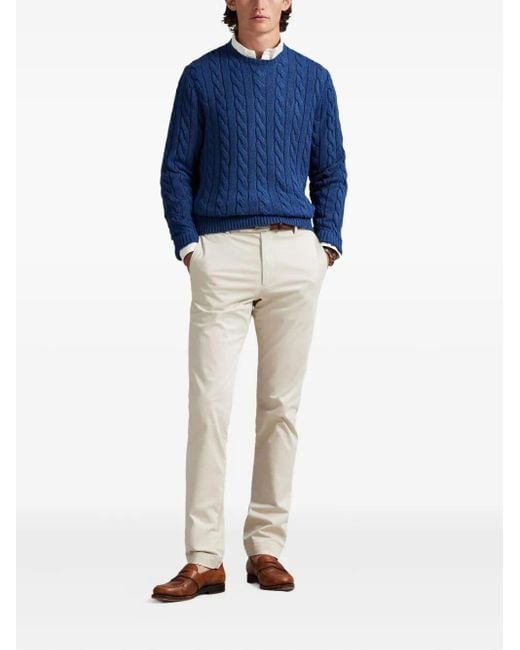 Polo Ralph Lauren Blue Cable-Knit Cotton Jumper for men