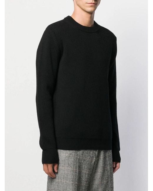 Roberto Collina Black Crew Neck Pullover for men