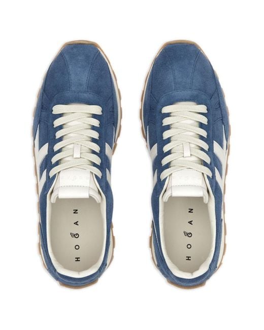 Hogan Blue Calf Suede Sneakers for men