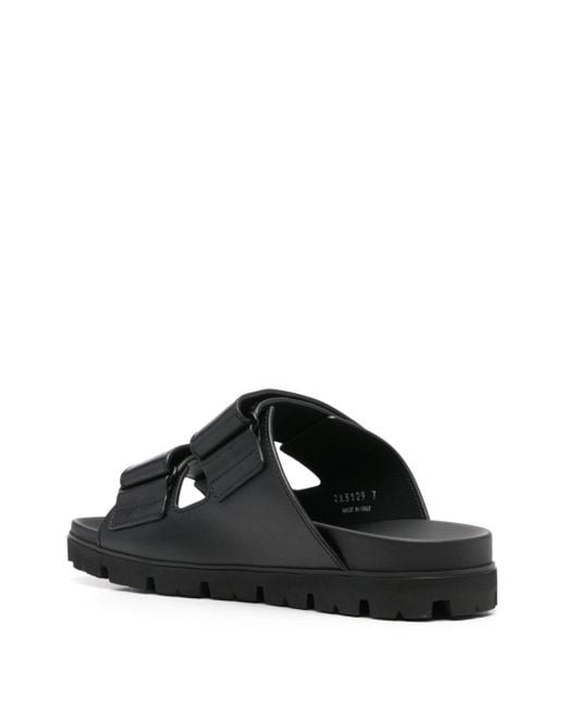 Prada Black Leather Strap Sandals for men