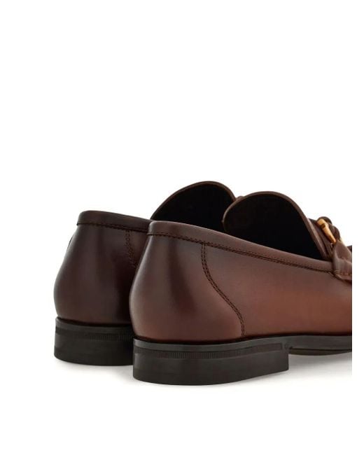 Ferragamo Brown Alain Leather Loafers With Hues Shoes for men